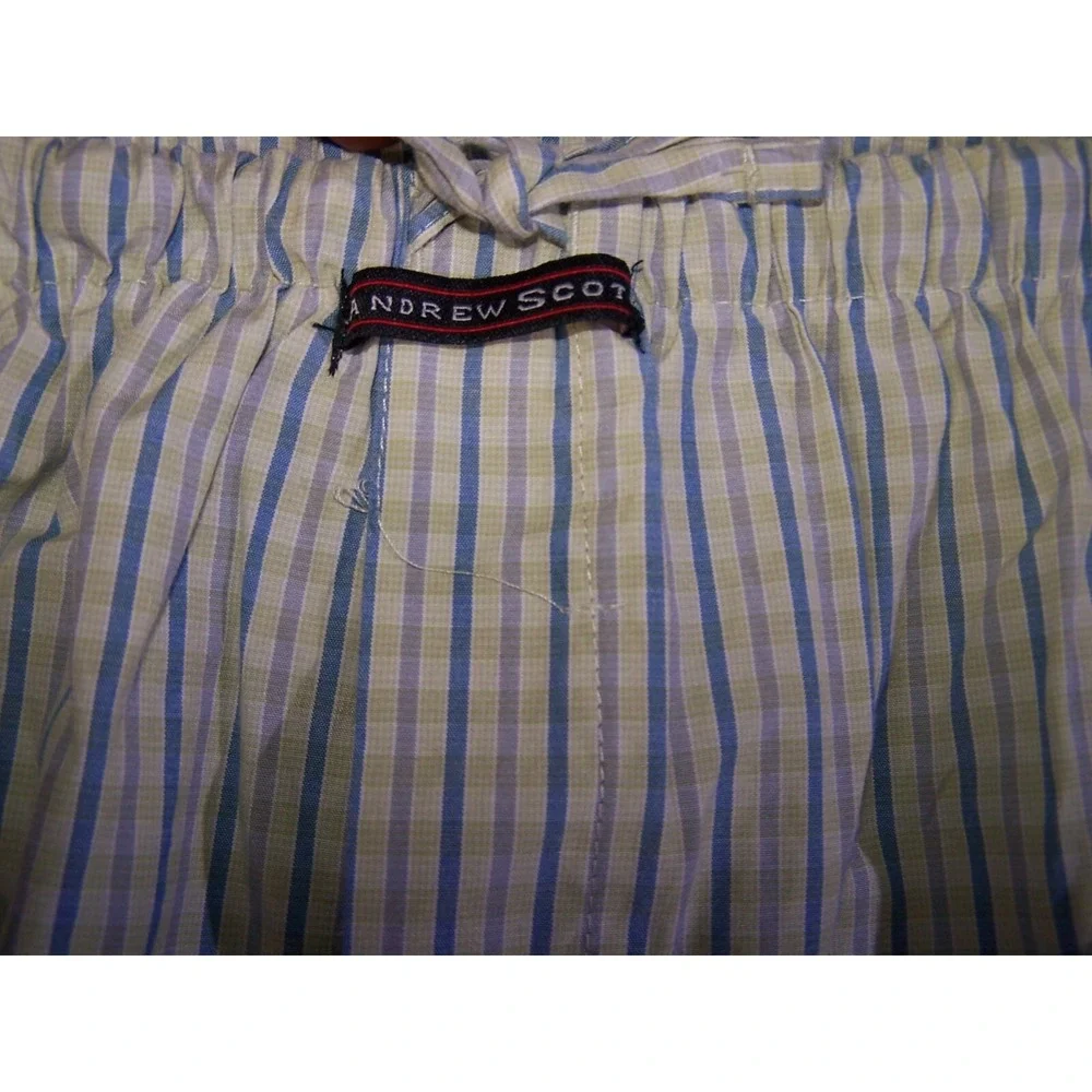 Andrew Scott Shorts Men's XL 32X10 Boxer Plaid Yellow‎ Blue Pre-Owned